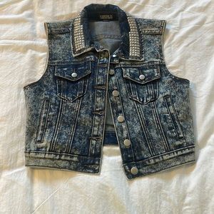 Studded crop vest
